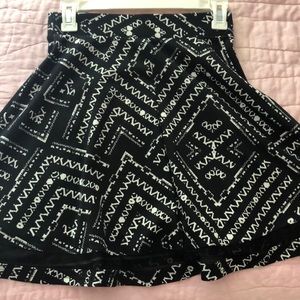 Black and white skater skirt